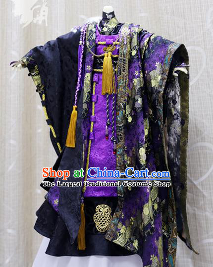Cosplay BJD Emperor Purple Costumes Custom China Ancient Royal Highness Clothing