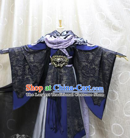 Traditional Cosplay Knight Ye Xiaochai Costumes Custom China Ancient Chivalrous Men Black Clothing