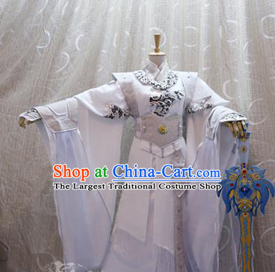Cosplay Swordsman Ren Piaomiao Costumes Custom China Ancient Taoist Chivalrous Man Clothing