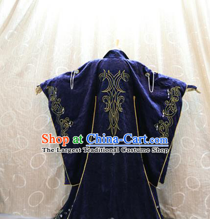 Cosplay Royal Highness Deep Blue Costumes Custom China Ancient Noble Lord Clothing