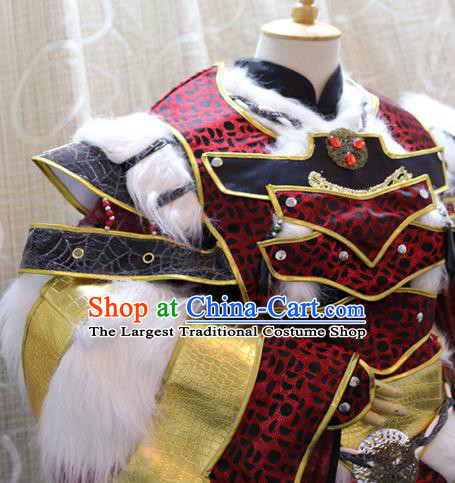 Cosplay Warrior Commander Red Costumes Custom China Ancient Swordsman Yu Bingtao Clothing