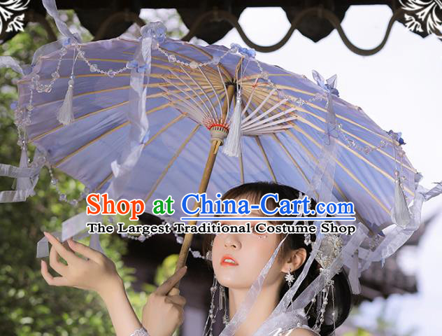 Chinese Hanfu Umbrella Oil Paper Umbrella Stage Performance Ribbons Umbrella
