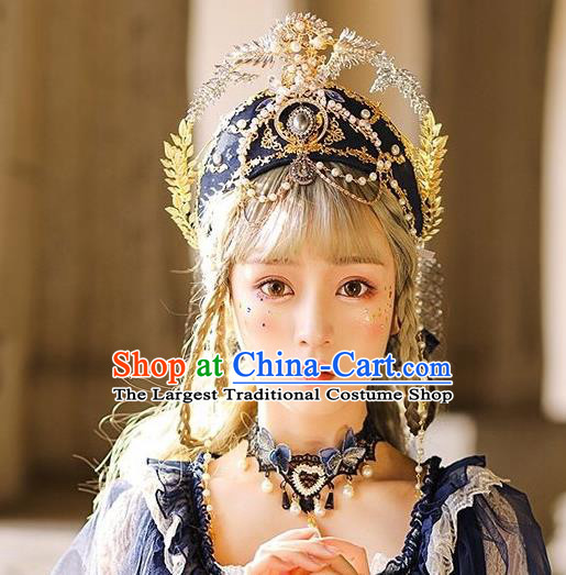 Handmade Victorian Era Queen Hair Accessories Headwear Halloween Cosplay European Court Deluxe Royal Crown