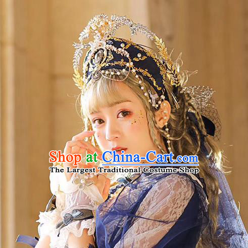 Handmade Victorian Era Queen Hair Accessories Headwear Halloween Cosplay European Court Deluxe Royal Crown