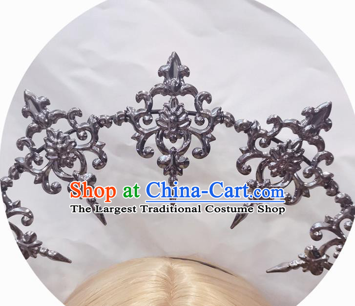 Handmade Halloween Stage Show Headwear Cosplay Gothic Hair Accessories Goddess Aureole Royal Crown
