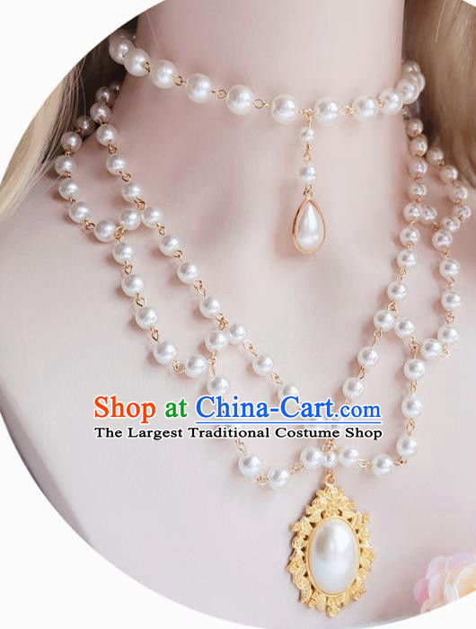 Europe Court Necklace Pearls Necklet Halloween Cosplay Baroque Bride Accessories
