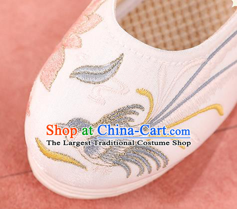 Handmade China Hanfu Shoes Traditional Cloth Shoes Women Shoes Embroidered Paper Crane Shoes
