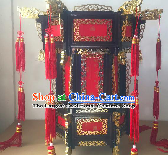 China Wedding Lamp Handmade Imitation Sheepskin Lanterns Palace Lantern Dragon Heads Tassel Wood Lantern