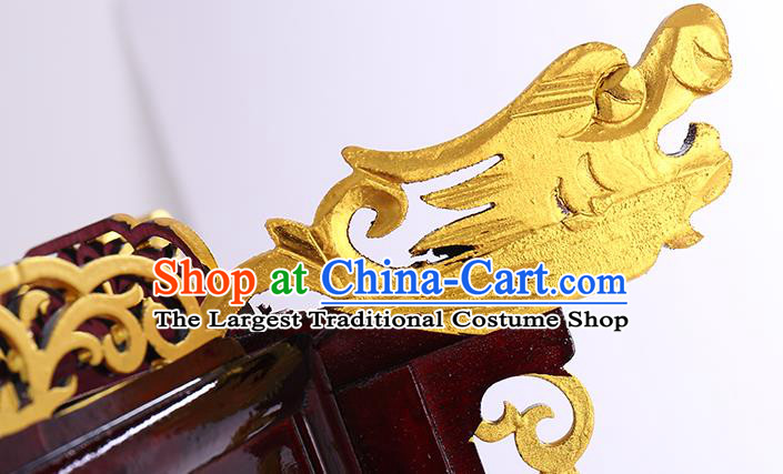 Chinese Golden Dragon Head Hanging Lamp Classical Red Lanterns Traditional New Year Palace Lantern Handmade Wood Lantern