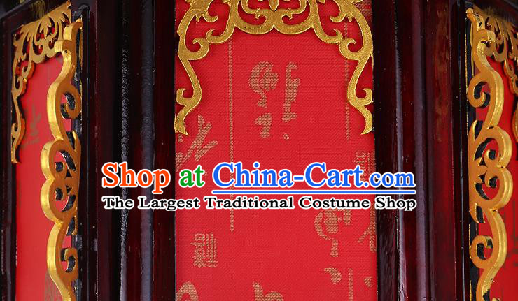Chinese Golden Dragon Head Hanging Lamp Classical Red Lanterns Traditional New Year Palace Lantern Handmade Wood Lantern