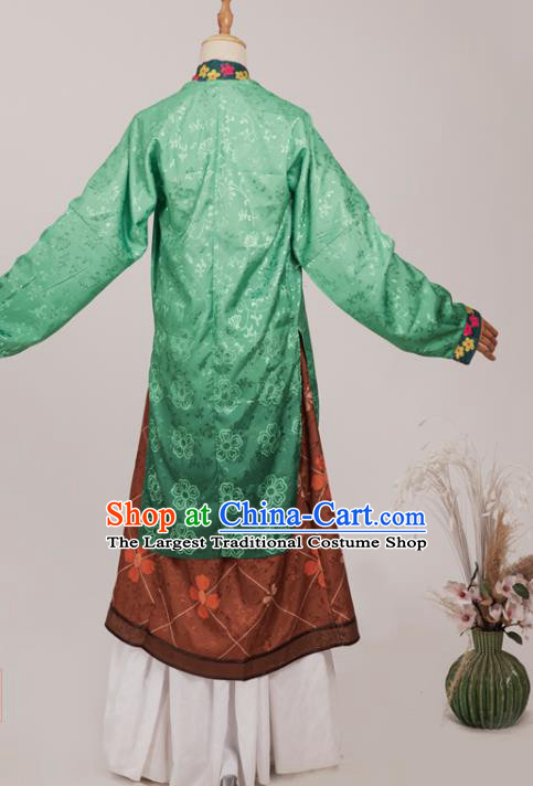 Chinese Cosplay Poetess Li Qingzhao Costumes Ancient Noble Woman Hanfu Dress Green Beizi Top and Skirt