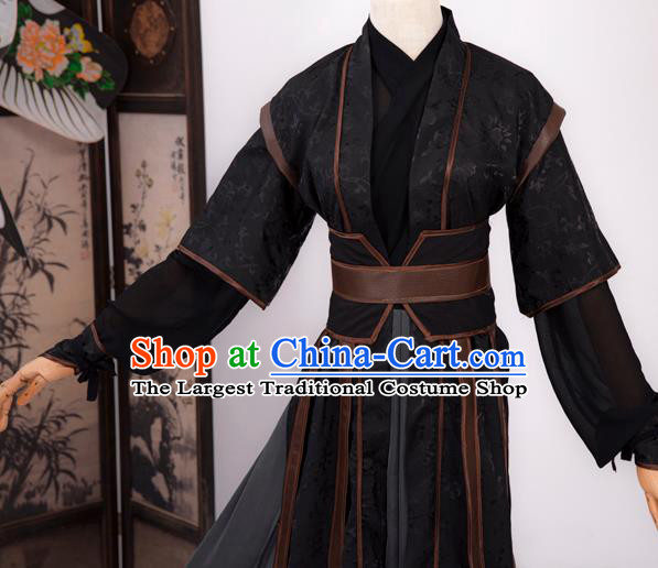 Cosplay Chinese Chivalrous Expert Costumes Ancient Swordsman Gu Changgeng Black Nocturnal Clothing
