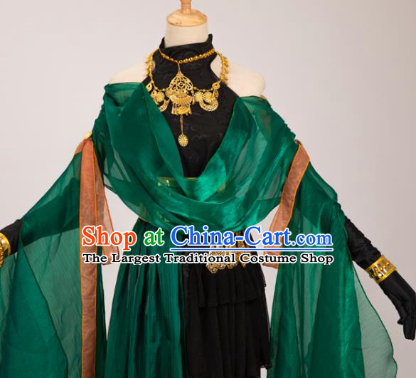 Chinese Cosplay Female Assassin Costumes Ancient Swordswoman Black Hanfu Dress
