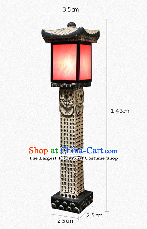 China Flax Lampshade Floor Lamp Traditional Home Decorations Handmade Outdoor Stone Lantern