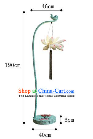 China Pink Lotus Floor Lamp Handmade Outdoor Stone Lantern Traditional Home Decorations