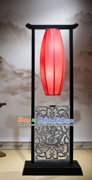 China Handmade Red Cloth Lampshade Floor Lamp Palace Lantern Traditional Home Decorations Standard Lamp