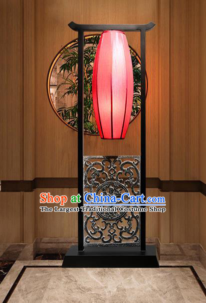 China Handmade Red Cloth Lampshade Floor Lamp Palace Lantern Traditional Home Decorations Standard Lamp