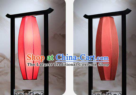 China Handmade Red Cloth Lampshade Floor Lamp Palace Lantern Traditional Home Decorations Standard Lamp