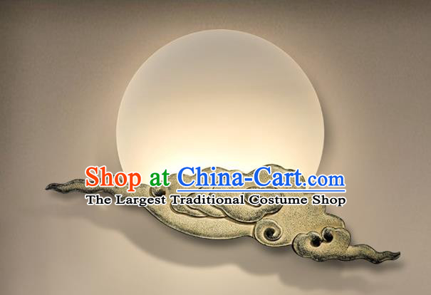 China Handmade Carving Stone Cloud Wall Lantern Traditional Home Decoration Light Corridor Lamp