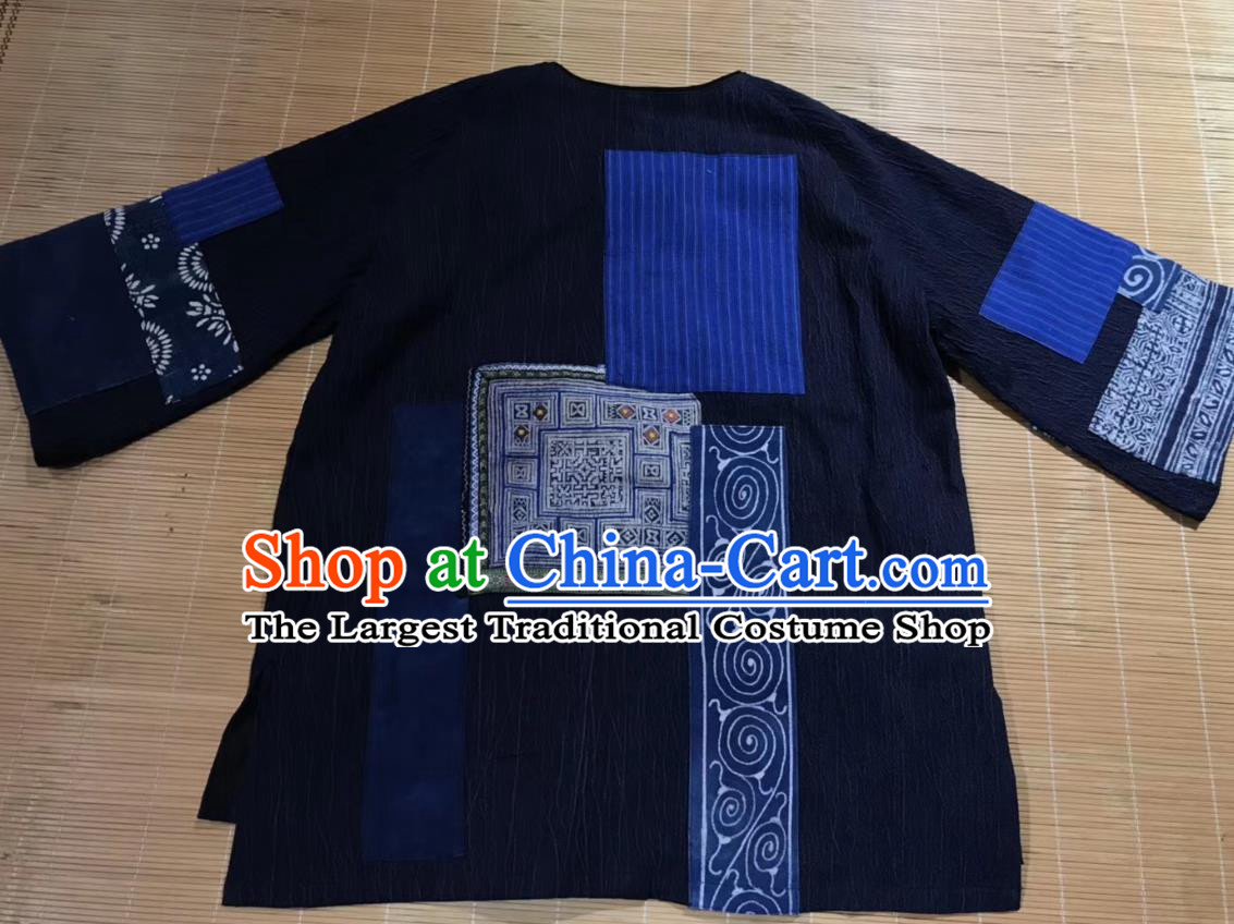 Chinese Embroidered Navy Jacket Tang Suit Outer Garment National Costume Apparels Outwear