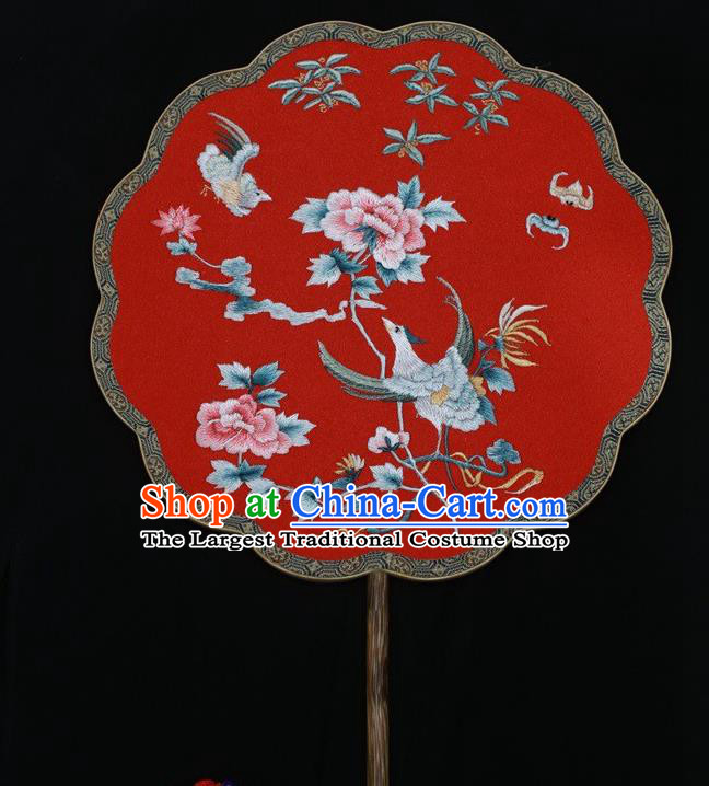 Handmade Wedding Fans Chinese Suzhou Embroidery Traditional Palace Fan Embroidered Fans Double Side Silk Fan