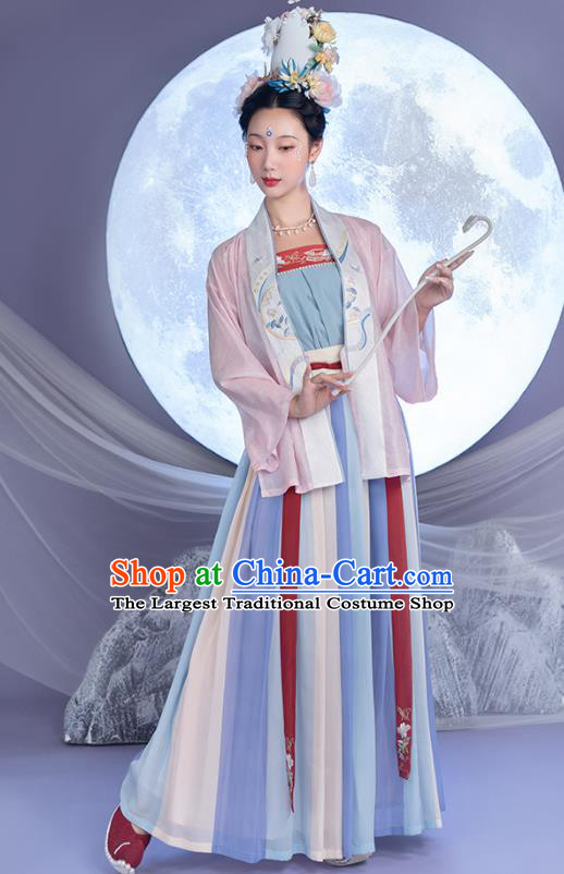 China Traditional Embroidered Hanfu Clothing Ancient Song Dynasty Imperial Empress Historical Costumes for Women