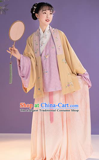 China Ming Dynasty Patrician Lady Hanfu Clothing Nobility Infanta Embroidered Costumes Ancient Apparels