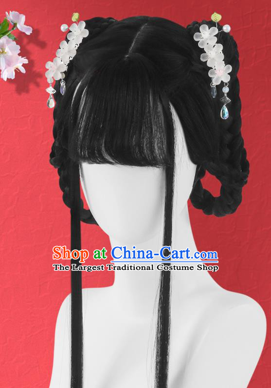 Chinese Jin Dynasty Princess Bangs Wigs Quality Wigs China Best Chignon Wig Ancient Palace Lady Wig Sheath