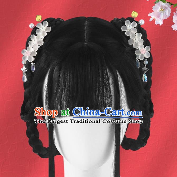 Chinese Jin Dynasty Princess Bangs Wigs Quality Wigs China Best Chignon Wig Ancient Palace Lady Wig Sheath