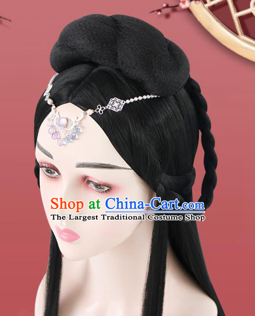 Chinese Jin Dynasty Imperial Consort Wigs Quality Wigs China Best Chignon Wig Ancient Goddess Wig Sheath