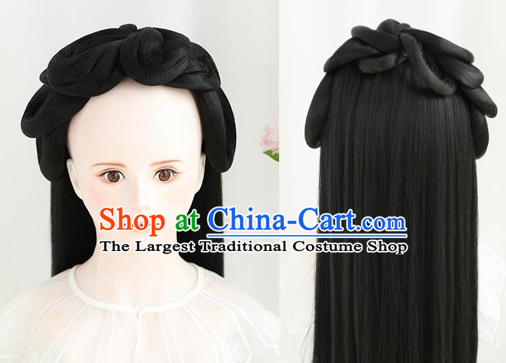 Chinese Song Dynasty Princess Wigs Best Quality Wigs China Cosplay Wig Chignon Ancient Noble Lady Wig Sheath