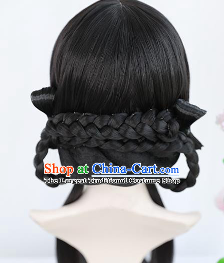 Chinese Ming Dynasty Wigs Best Quality Wigs China Cosplay Wig Chignon Ancient Young Lady Wig Sheath