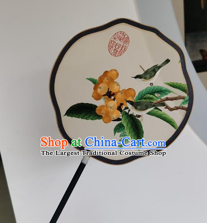 China Handmade Palace Fan Double Side Fan Embroidery Silk Fan Ancient Court Lady Fans