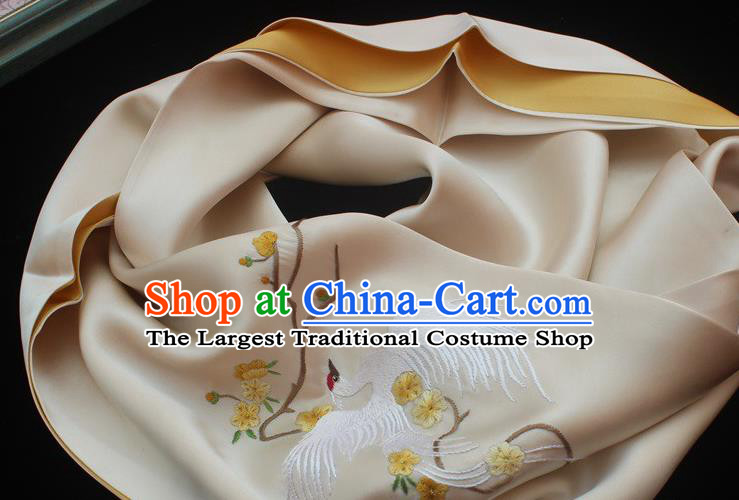 Chinese Champagne Silk Tippet Traditional Embroidered Scarf Cheongsam Embroidery Phoenix Accessories