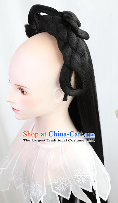 Chinese Song Dynasty Young Lady Wigs Best Quality Wigs China Cosplay Wig Chignon Ancient Noble Girl Wig Sheath
