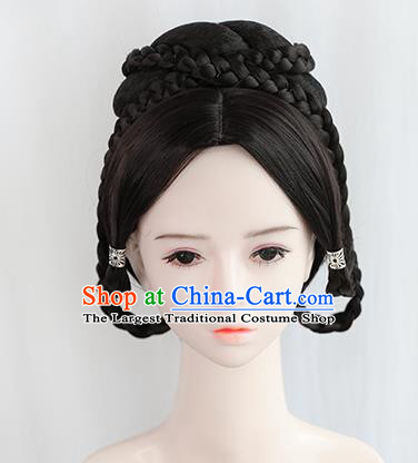 Chinese Song Dynasty Imperial Consort Wigs Best Quality Wigs China Cosplay Wig Chignon Ancient Palace Lady Wig Sheath