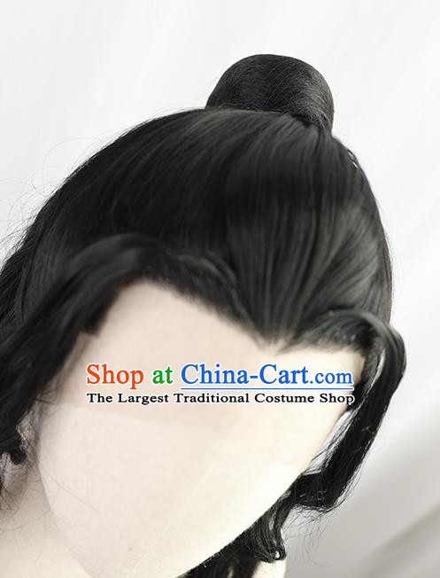 Best Chinese Drama Ancient King Wig Sheath China Quality Front Lace Wigs Cosplay Swordsman Curly Wig