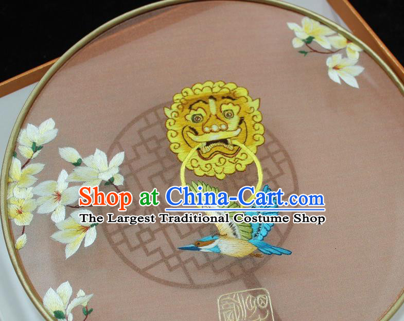 China Handmade Suzhou Embroidery Fan Embroidered Palace Fan Traditional Hanfu Silk Fan