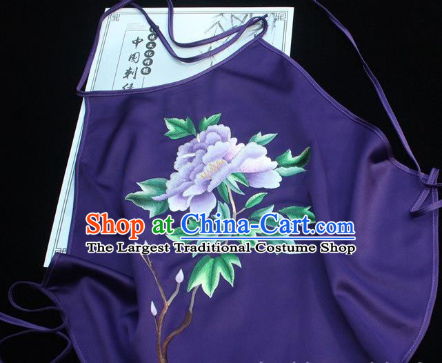 Chinese Female Sexy Underwear Suzhou Embroidery Clothing Embroidered Purple Silk Bellyband