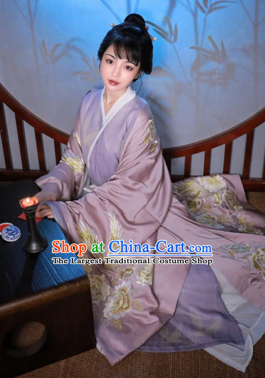 China Ancient Royal Princess Embroidered Hanfu Dress Traditional Ming Dynasty Nobility Lady Historical Costumes Full Set