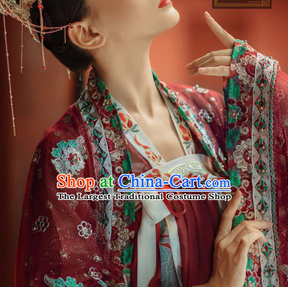 China Ancient Wedding Hanfu Dress Traditional Tang Dynasty Court Princess Historical Costumes Full Set for Women