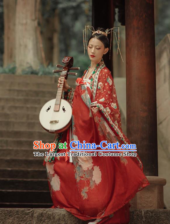 China Ancient Wedding Hanfu Dress Traditional Tang Dynasty Court Princess Historical Costumes Full Set for Women