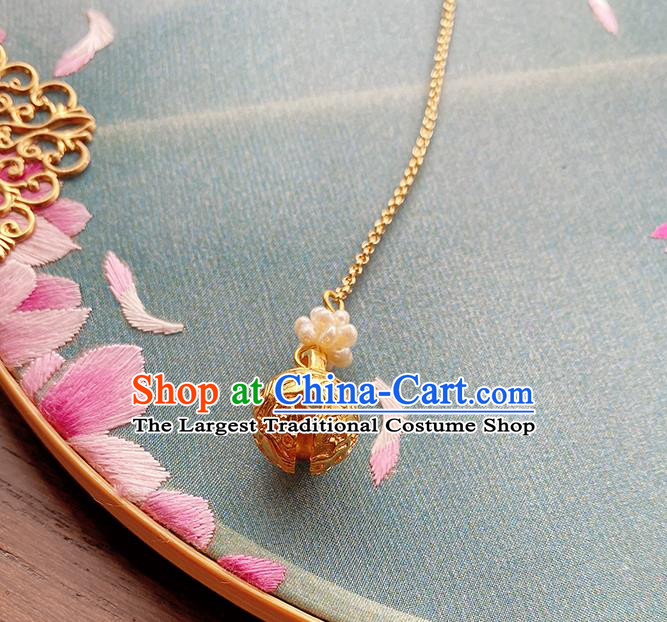 China Traditional Cheongsam Golden Gourd Brooch Classical Pendant Accessories
