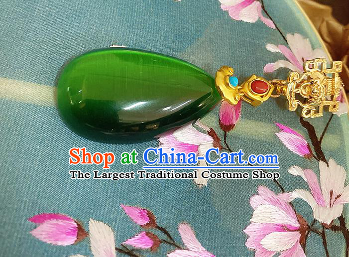 China Classical Pendant Accessories Collar Button Traditional Cheongsam Green Brooch