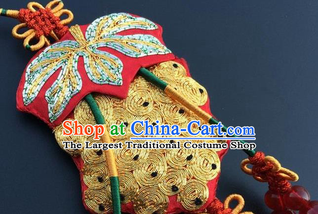 China Embroidery Golden Grape Craft Traditional Embroidered Car Pendant Accessories