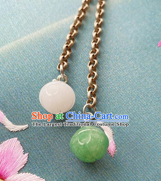 China Classical Cheongsam Jade Pendant Accessories Traditional Brooch
