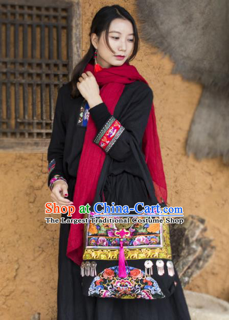 China Ethnic Embroidery Bag National Embroidered Handbag Handmade Women Bag