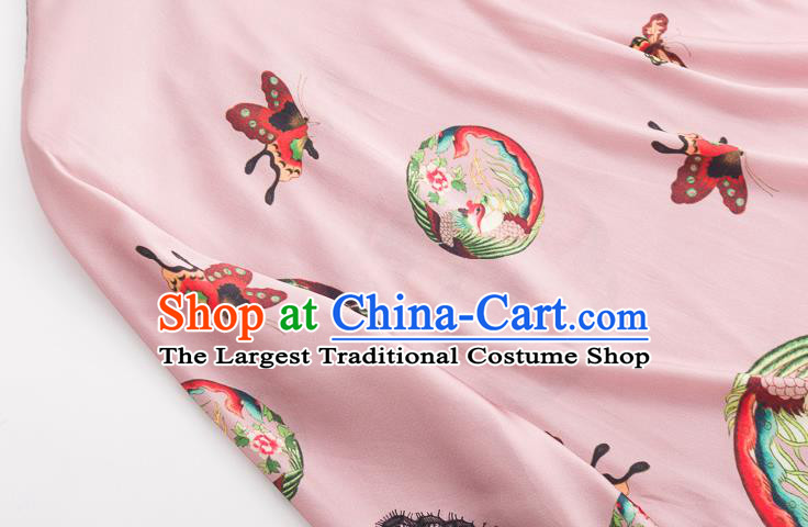 Chinese Traditional Embroidered Phoenix Pink Shirt Tang Suit Upper Outer Garment Costume Classical Blouse