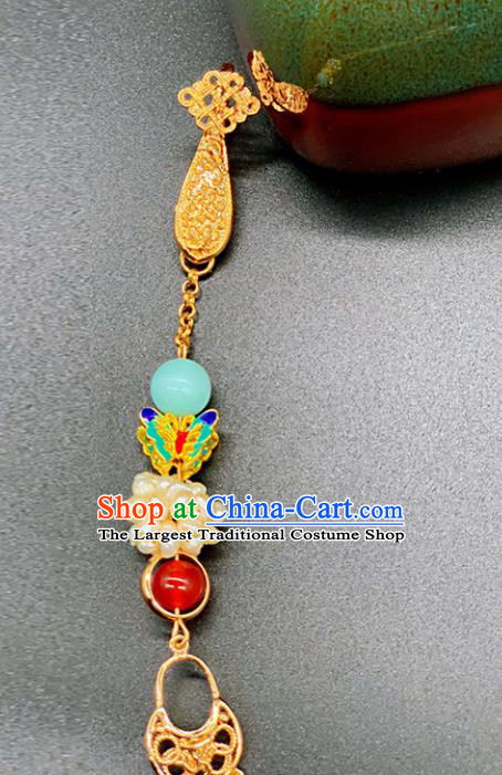 China Cheongsam Waist Tassel Pendant Handmade Brooch National Women Pearls Accessories