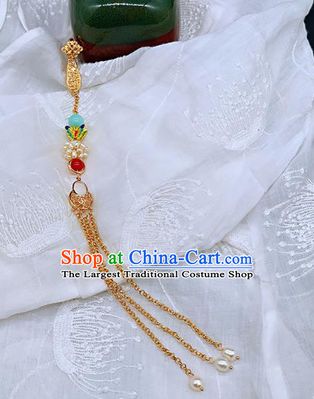 China Cheongsam Waist Tassel Pendant Handmade Brooch National Women Pearls Accessories